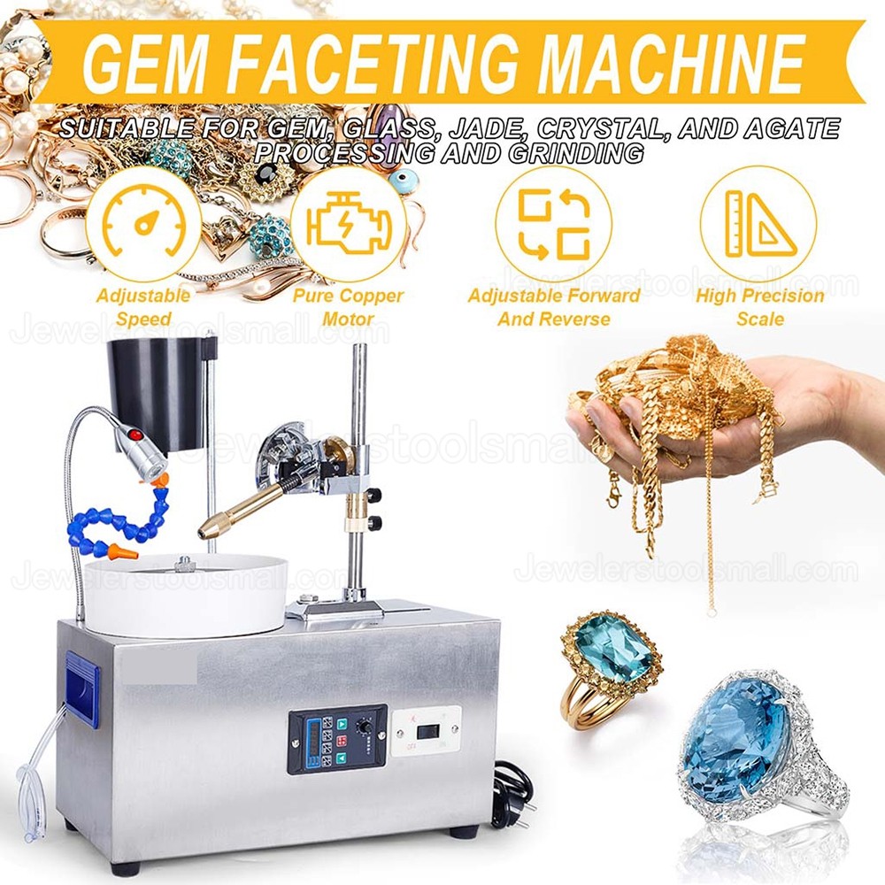 180W Automatic Gem Faceting Machine for Gemstone Lapidary Grinding Polishing Cutting 3000RPM